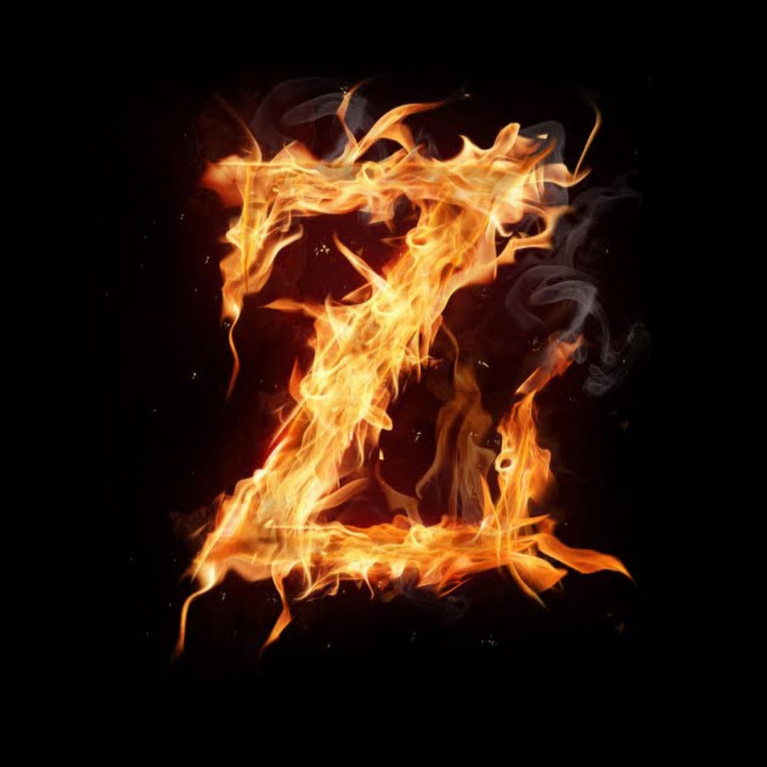 Аватарка огонь в темноте в виде буквы Z