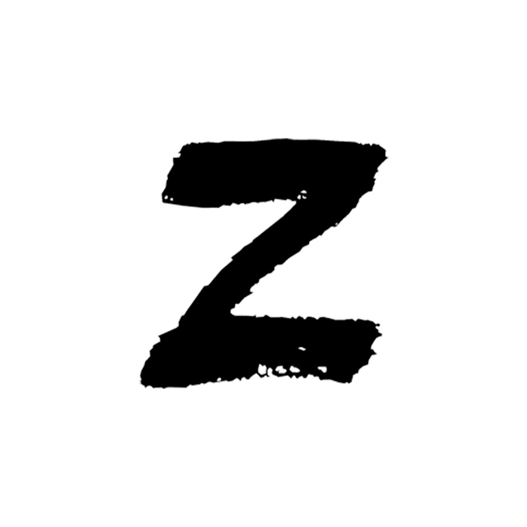 Аватарка черная Z краской на белом фоне